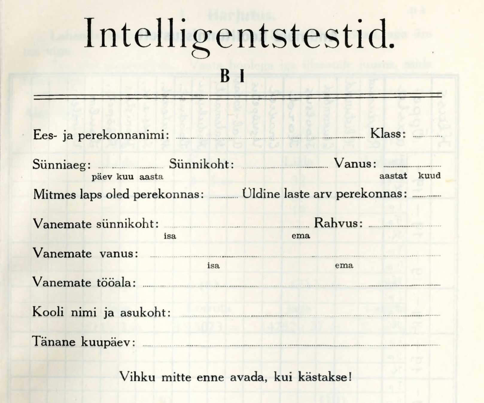 AVINURME PUUTÖÖ JA EESTI LASTE INTELLIGENTSUS